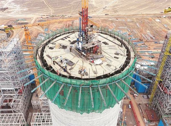 ZOLO Slipform Completes Topping-out of No.2 Chimney Shell at Zhongxin Power Bingzhun 6×660MW Coal-fired Power Project